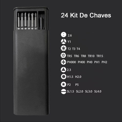 Kit Ferramenta Chave Magnética de Precisão – 24 Peças com Estojo