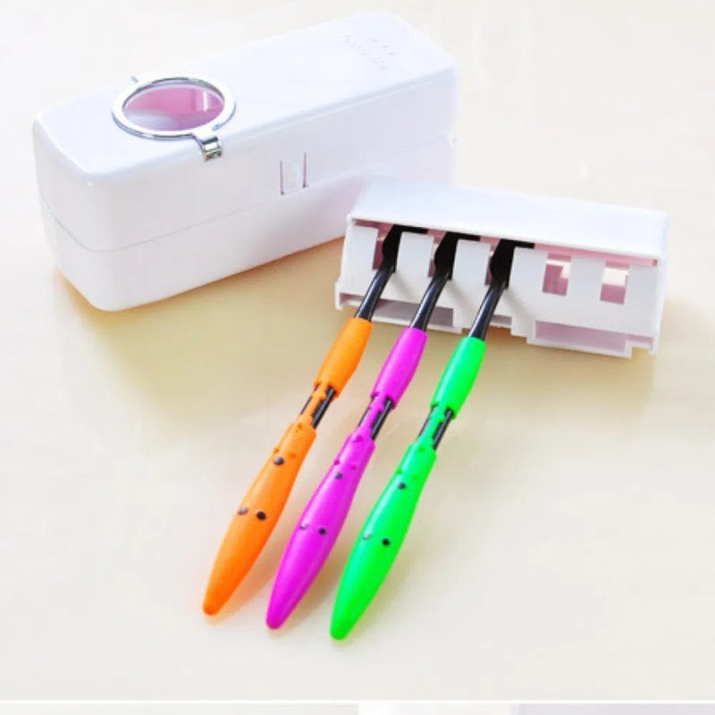 Dispenser Automático de Creme Dental com Suporte para 5 Escovas
