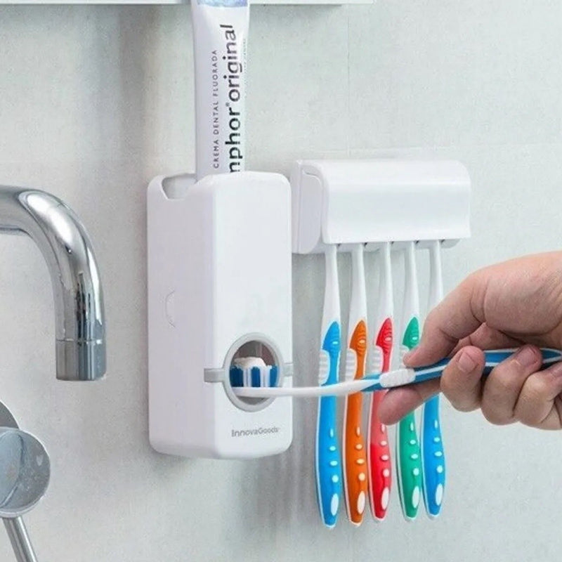 Dispenser Automático de Creme Dental com Suporte para 5 Escovas